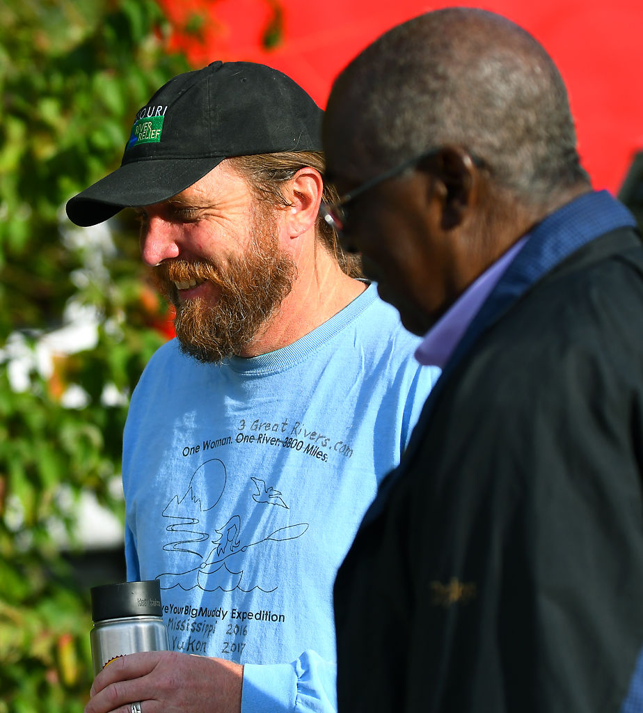 Steve Schnarr talks with James Whitt, the Director of Supplier Diversity of City of Columbia